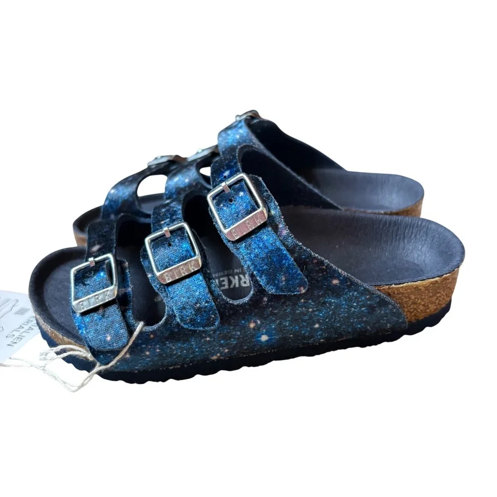 Birkenstock Florida Kids Velvet‎ Milky Way Sandals Size 26 E US K 8.0 Narrow